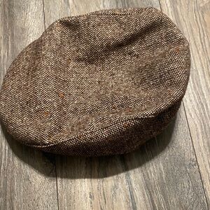 Classic Brown Tweed Newsboy Hat